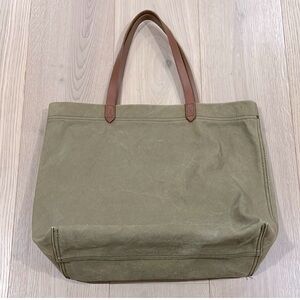 Madewell Olive green Tote with Tan Accents
